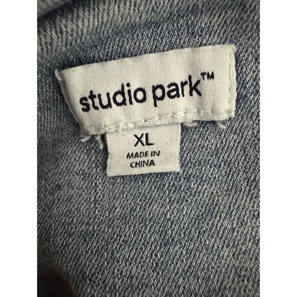 Studio Park X Amy Stran Denim Lady Jacket Light Wash‎ X-Large Fall Button Front - Picture 14 of 14